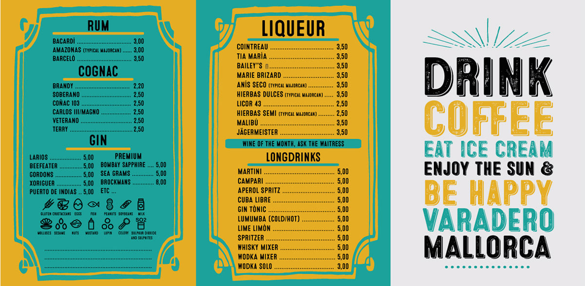Diseño cartas de Restaurant y Cartel con un aire tradicional para Restaurantes