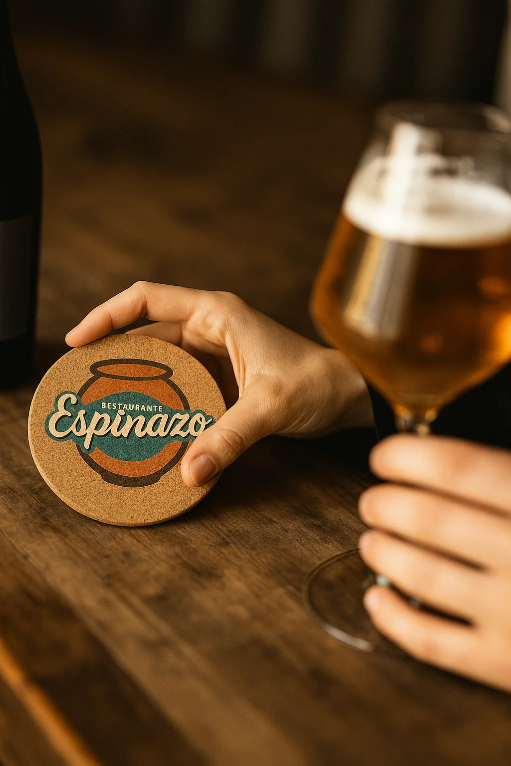 Posavasos de corcho personalizable
