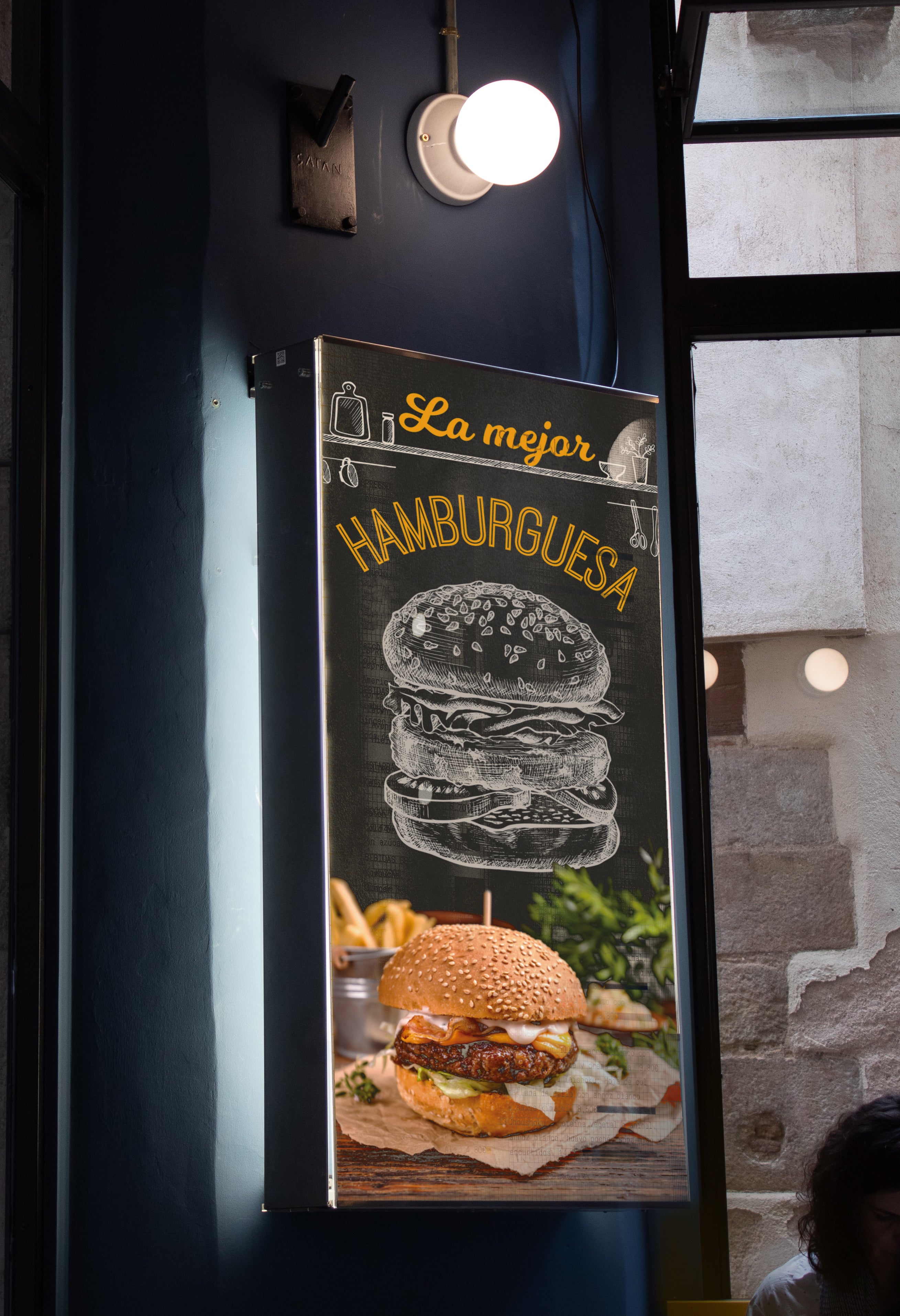 Cartel Hamburguesa 100 % Personalizable