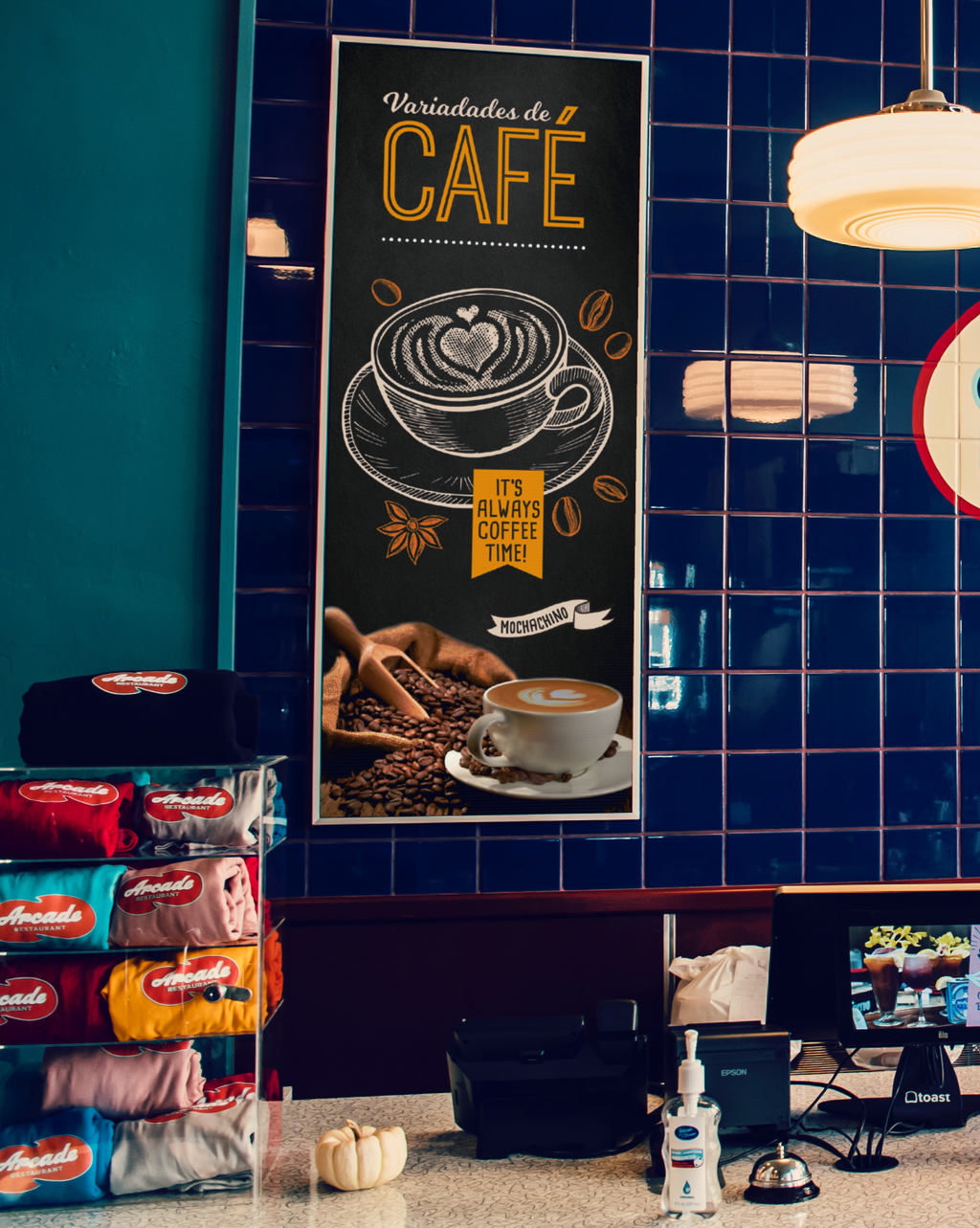Cartel Decorativo “Café” – Estilo Chalkboard o Pizarra para Bar y Restaurante