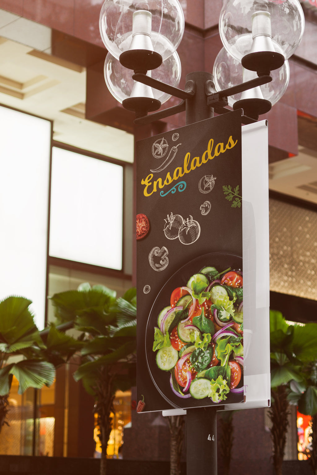 Cartel Decorativo “Ensaladas” – Estilo Chalkboard o Pizarra para Bar y Restaurante