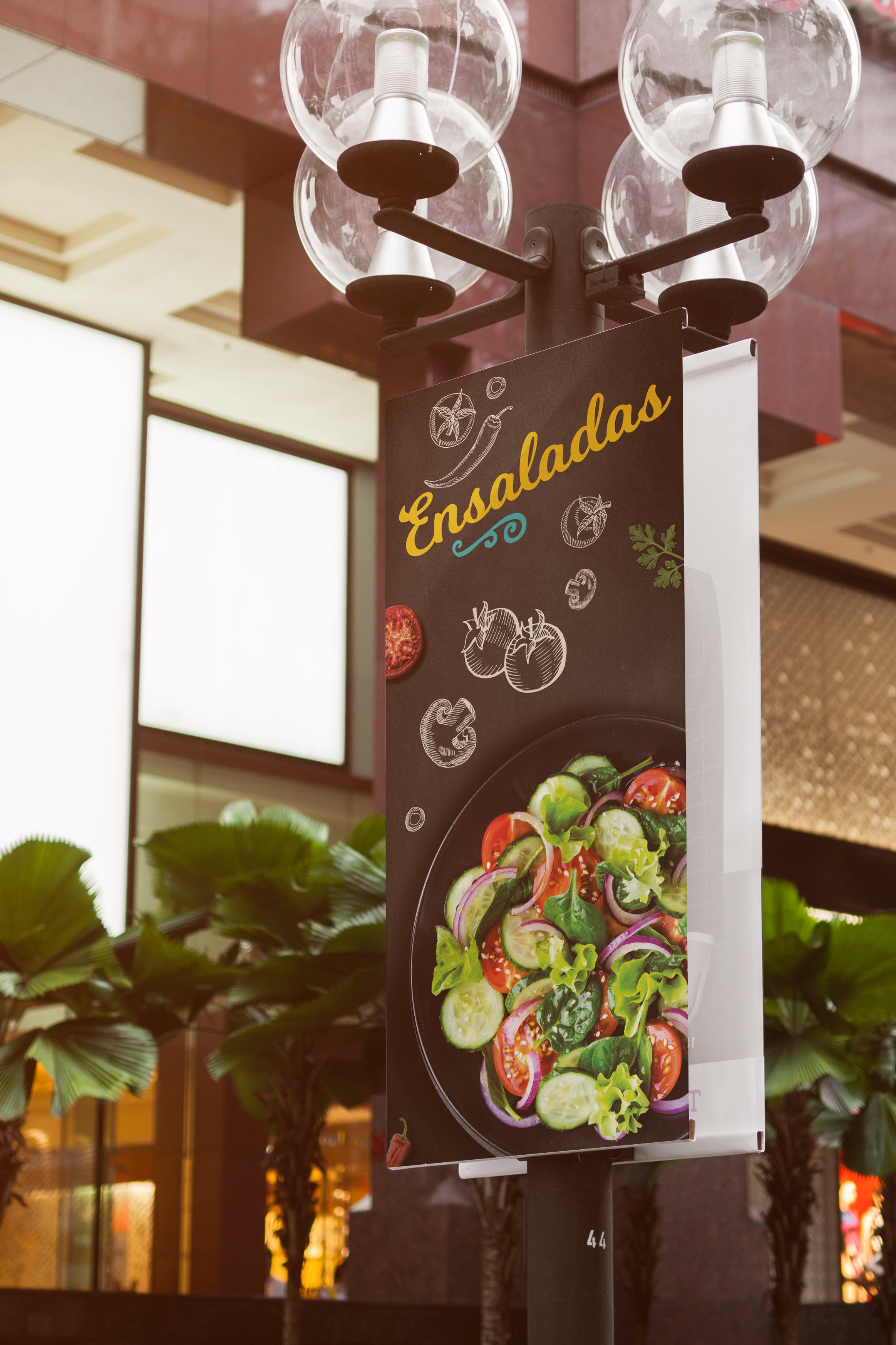Cartel Decorativo “Ensaladas” – Estilo Chalkboard o Pizarra para Bar y Restaurante
