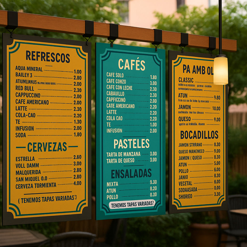 Diseño cartas de Restaurant y Cartel con un aire tradicional para Restaurantes