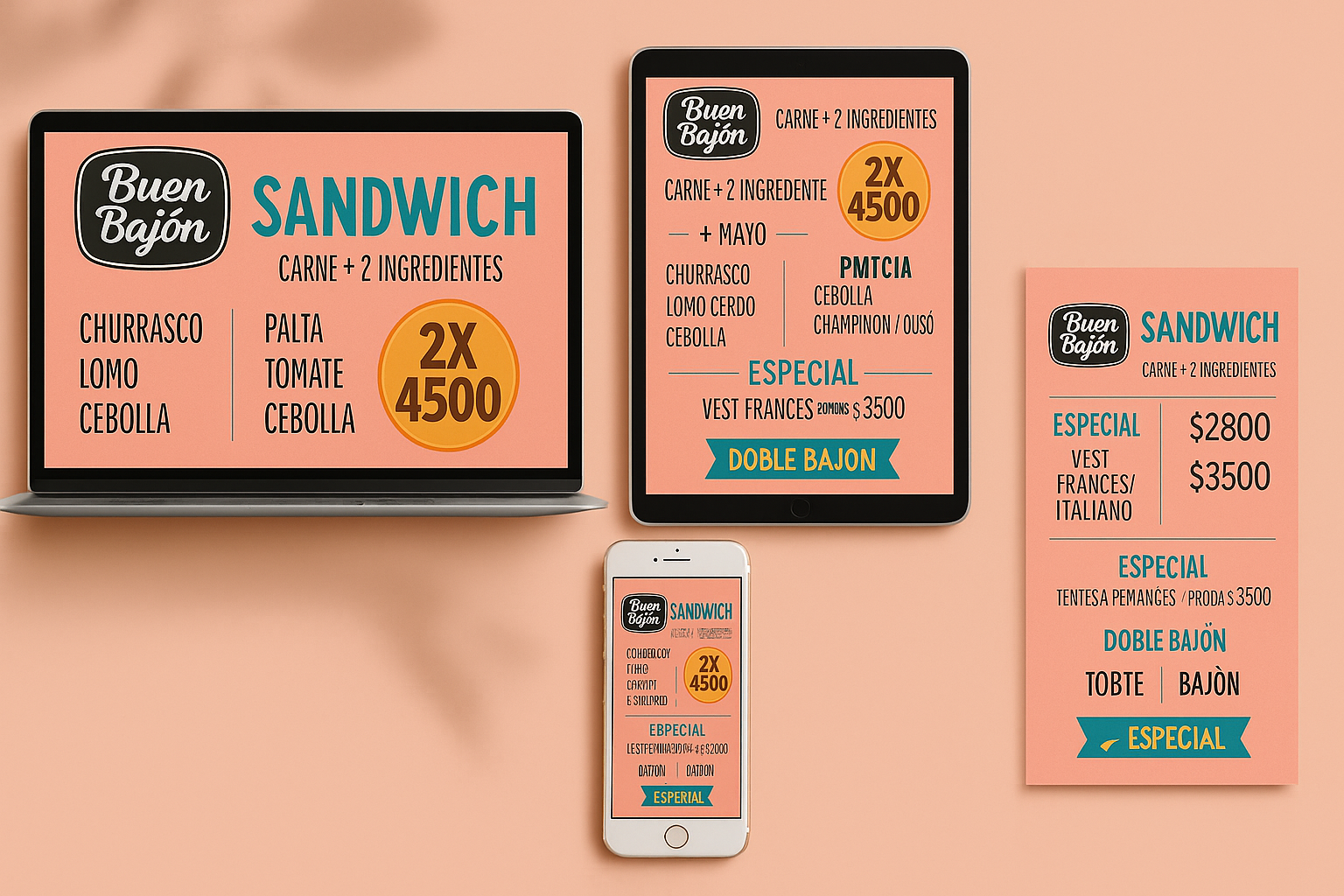 Pack Visual para Comida Rápida: Carteles + Menú Personalizado (Digital o Impreso)
