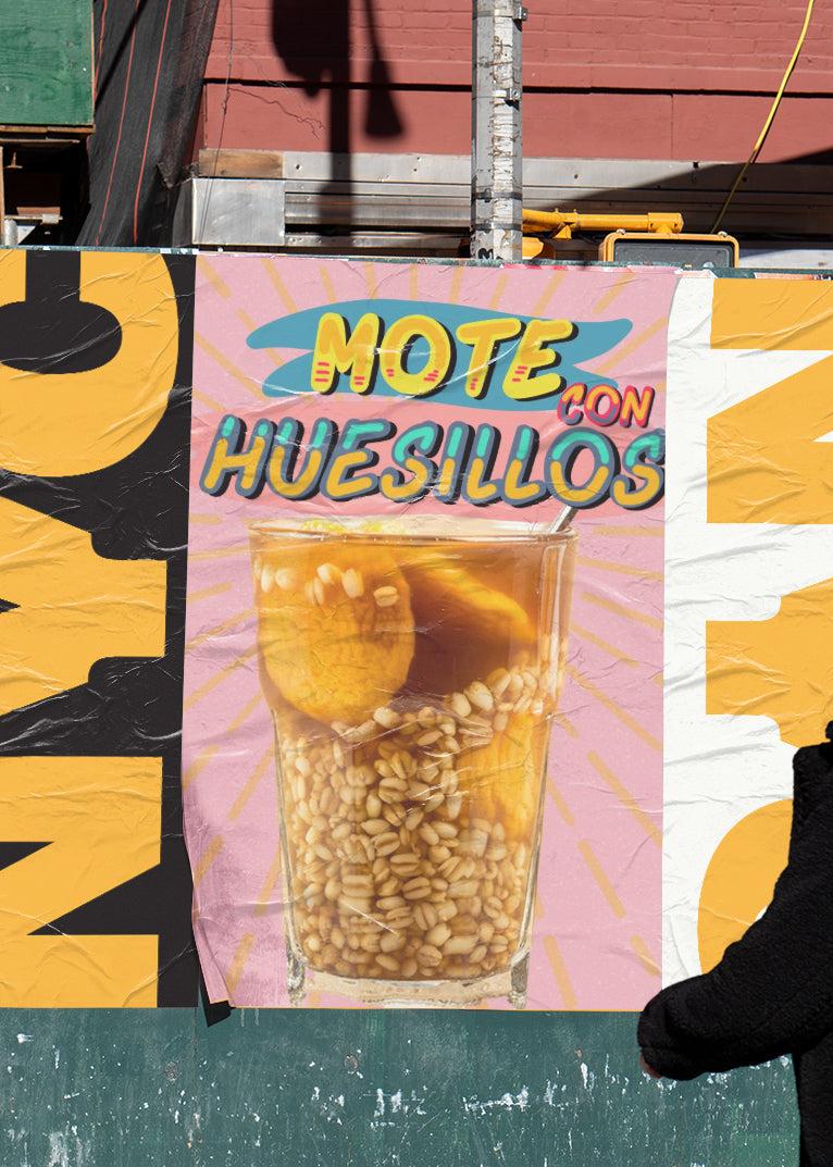 Póster Mote con Huesillos – Pop Retro Chileno