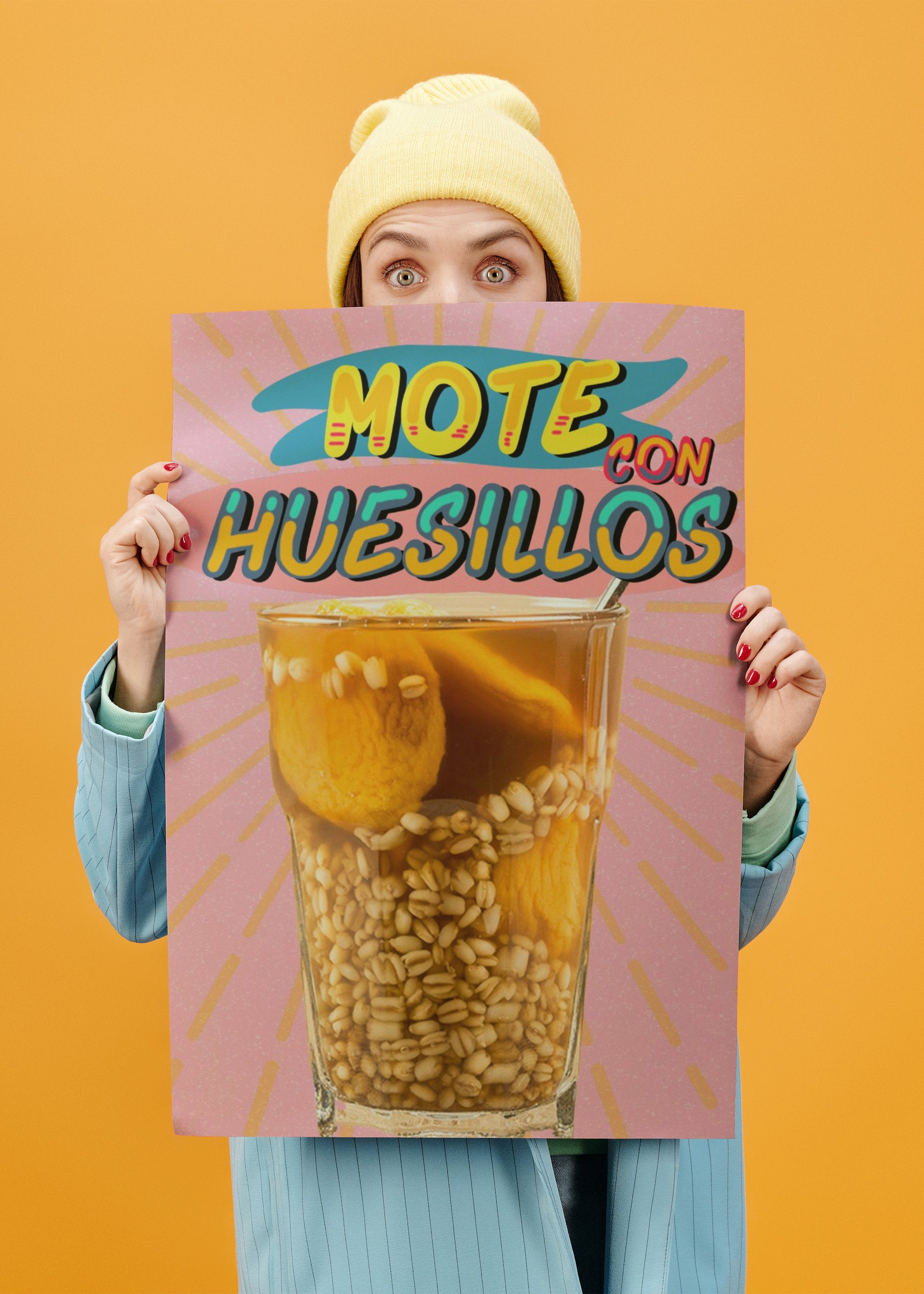 Póster Mote con Huesillos – Pop Retro Chileno