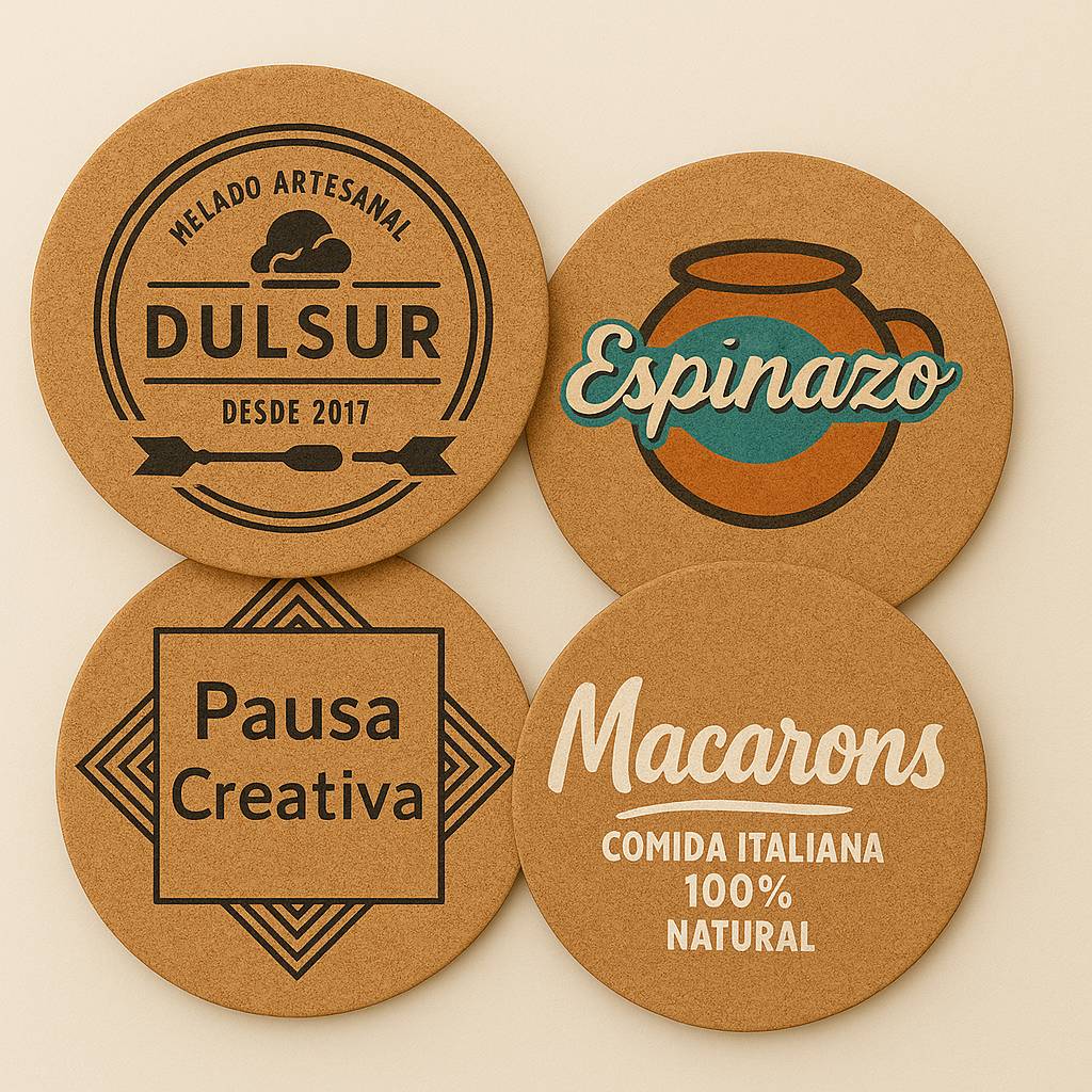 Posavasos de corcho personalizable