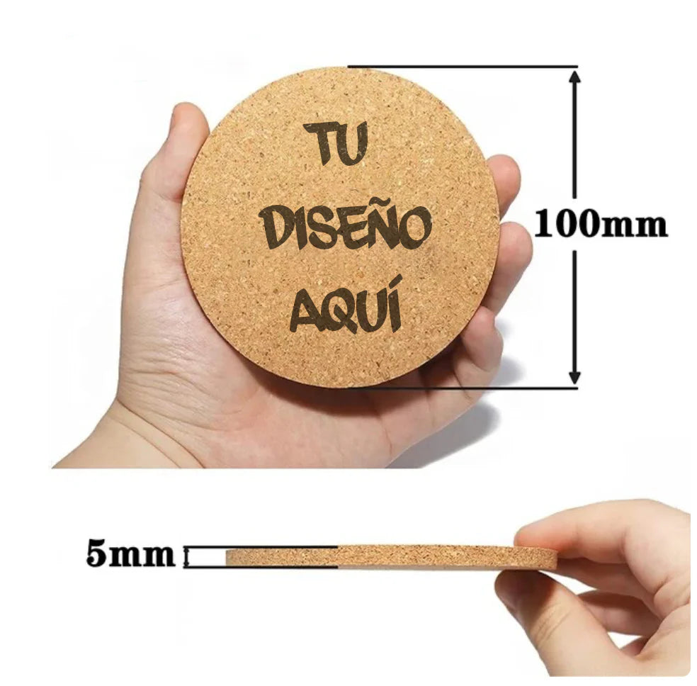 Posavasos de corcho personalizable