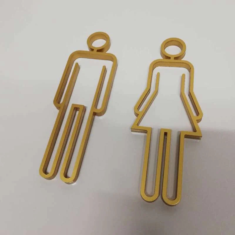 Símbolo de Baño de acrílico con Adhesivo posterior – Señal para puerta de Baño