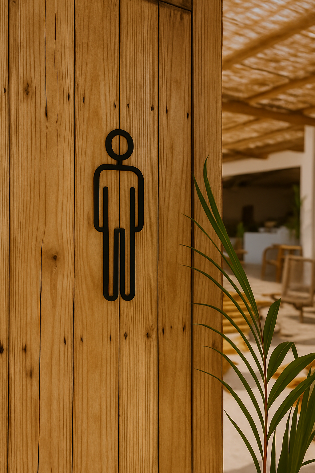 Símbolo de Baño de acrílico con Adhesivo posterior – Señal para puerta de Baño